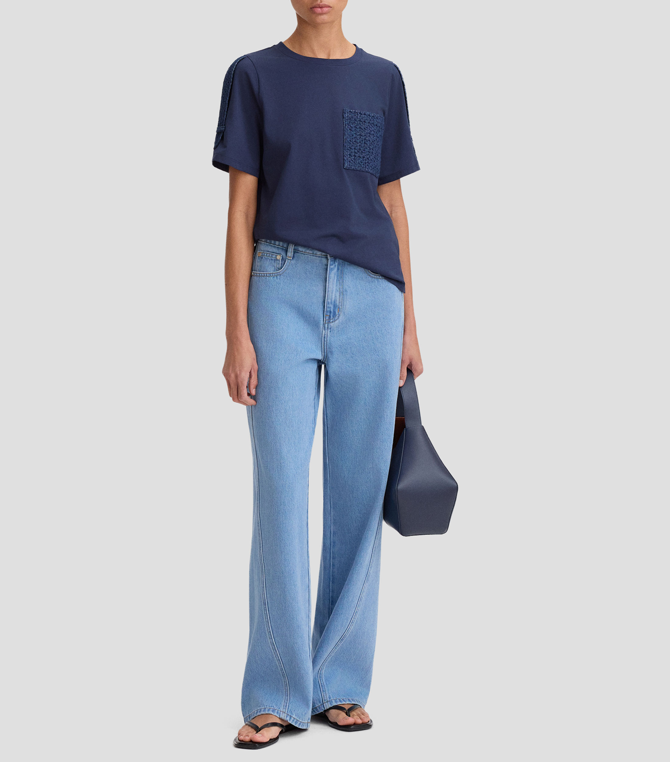 Playera bolsillo fantasía liso Mujer